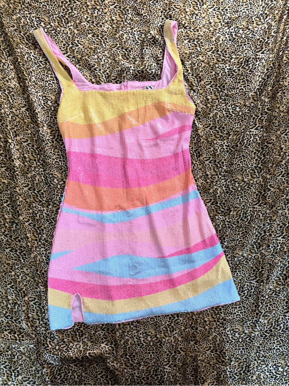 Colorblock Striped Dress - Pink & Pastel